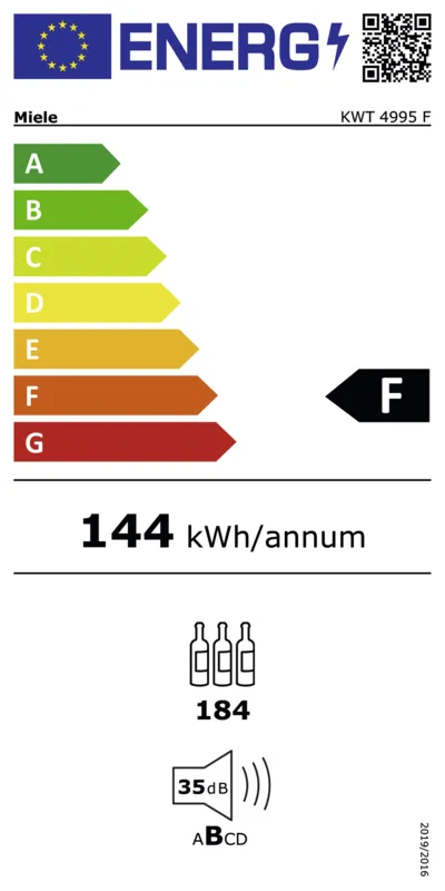 Miele KWT 4995 F obsw energielabel