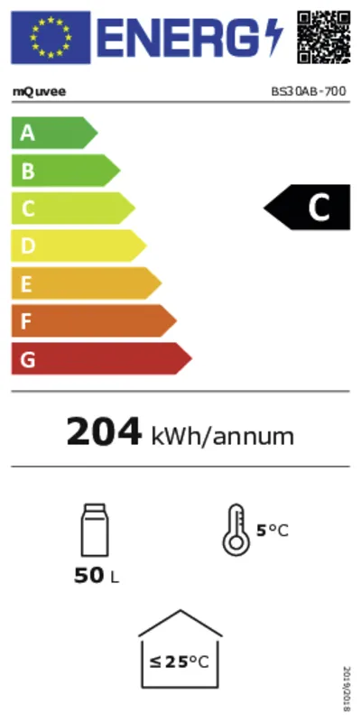 mQuvée BeerServer 30 cm energielabel