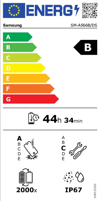Samsung Galaxy A56 5G A566B 256GB energielabel