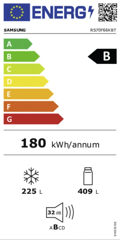 Samsung RS70F66KBTEF energielabel