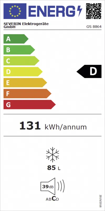 Severin GS 8864 energielabel