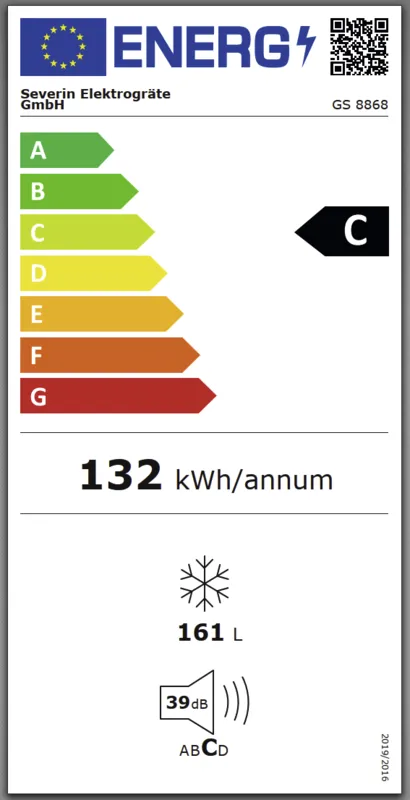 Severin GS 8868 energielabel