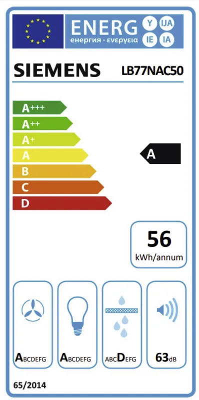 Siemens LB77NAC50 energielabel