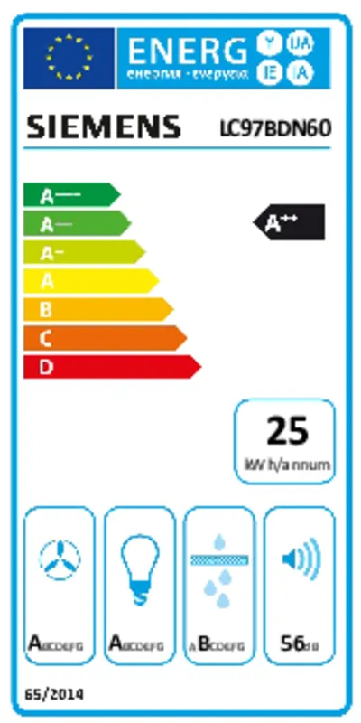 Siemens LC97BDN60 energielabel