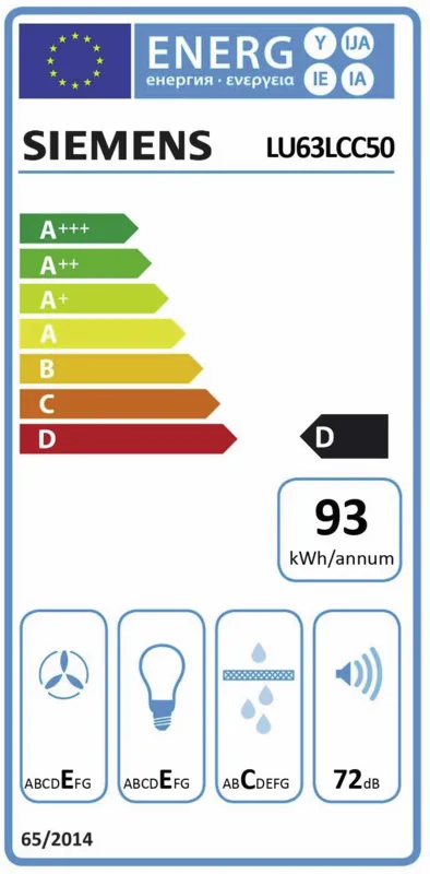 Siemens LU63LCC50 energielabel