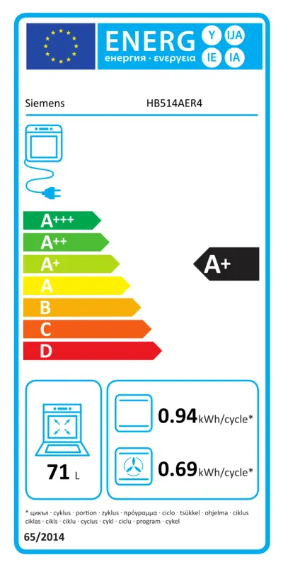 Siemens HB514AER4 energielabel
