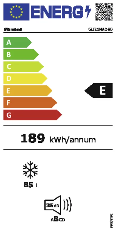 Siemens GU21NADE0 energielabel
