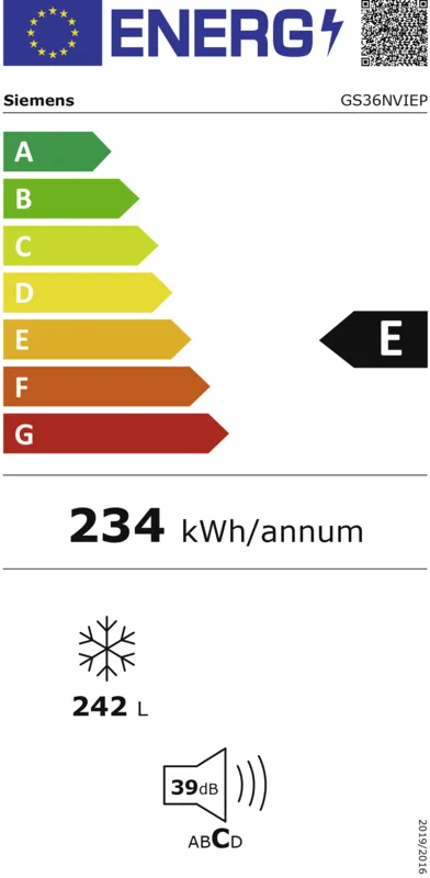 Siemens GS36NVIEP energielabel