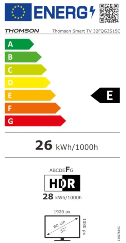 Thomson 32FQG3S15C energielabel