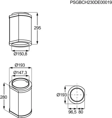 M8CKSL28 Geluidsdemper 28 cm