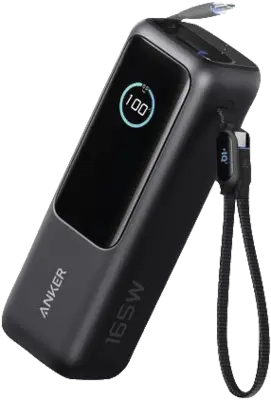 Anker Zolo Power Bank (25,000 mAh, 165W, Retractable USB-C Cable