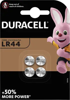 Duracell Knoopcel alkaline LR44 (4 stuks)