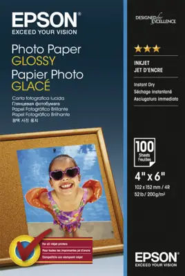 Epson Photo Paper Glossy 10x15cm 100 sheet 200 gm
