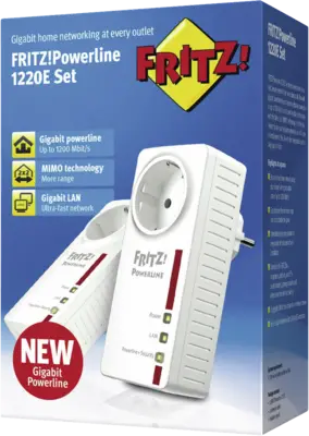 FRITZ!Powerline 1220E Set Edi Int. No BE socket