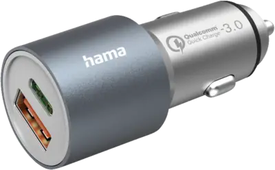Hama Auto-oplader, USB-C/USB-A, (1x20W PD, 1x18W QC), 38W