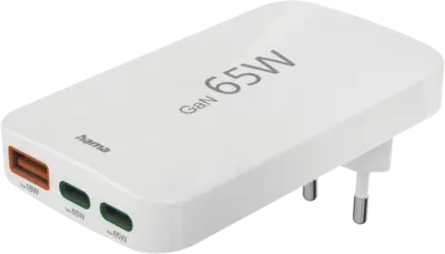 Hama Snellader, 2x USB-C, 1x USB-A, PD, 65 W, inklapbaar