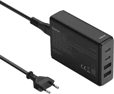 USB-oplaadstation 4 poorten, GaN , snellader