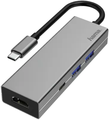Hama 200107 USB-C-multiport-adap., 4-poorts, 2x USB-A, USB-C,HDMI