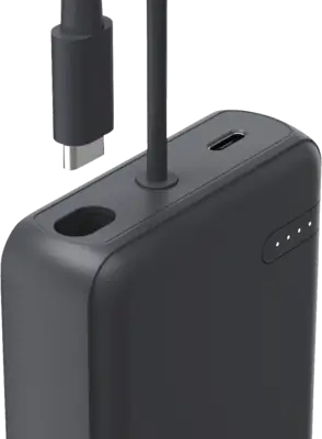 Power Pack Travel met kabel, 10000mAh, 2 uitgangen: 2x USB-C