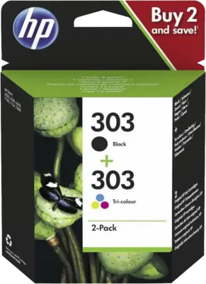 HP 3YM92AE HP 303 2er-Pack BK + C/M/Y