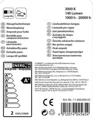 1140000042 afzuigkaplamp E14 20W LED T26
